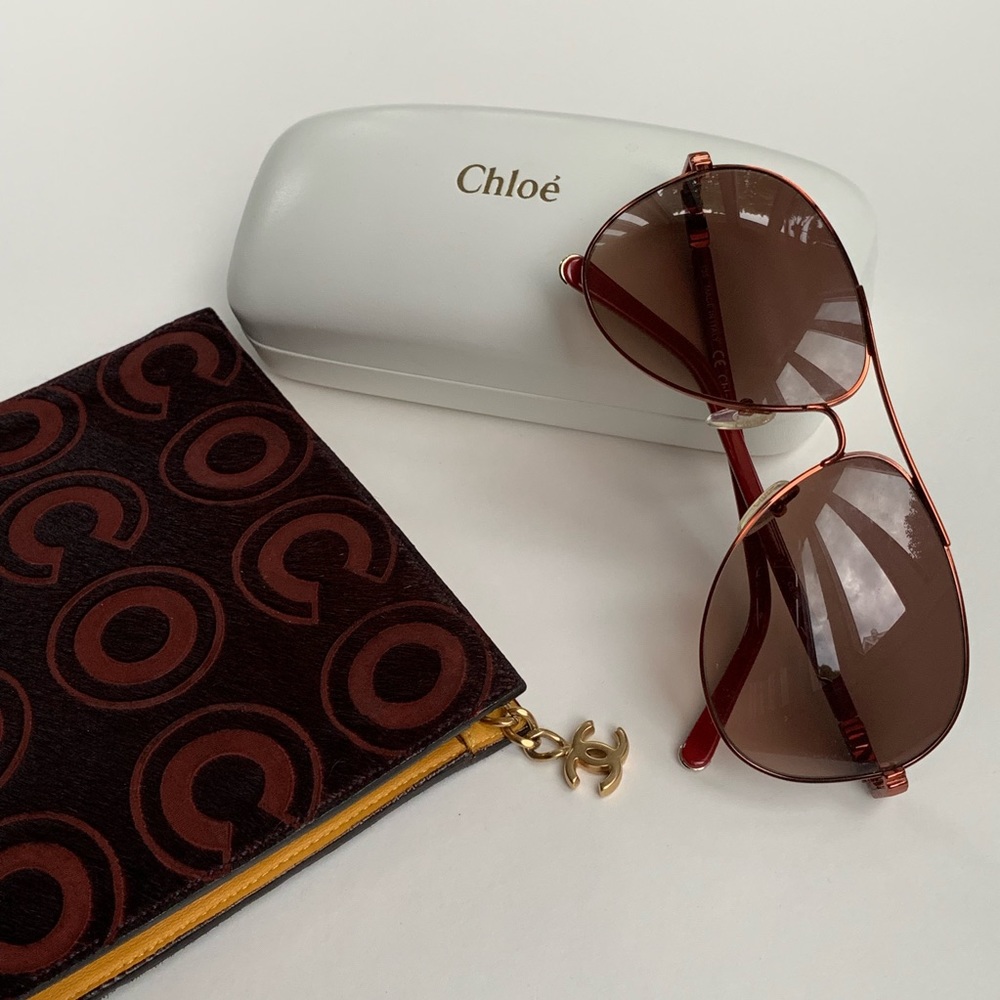 ❌CHLOE ❌ sold sunglasses red aviator 10/10